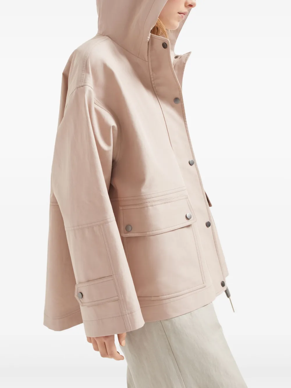 Brunello Cucinelli Waterbestendig canvas jack Roze