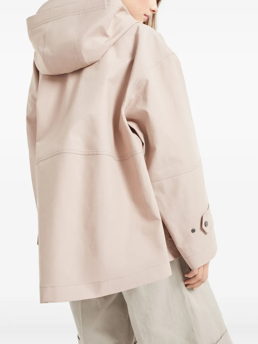 Brunello Cucinelli Waterbestendig canvas jack Roze