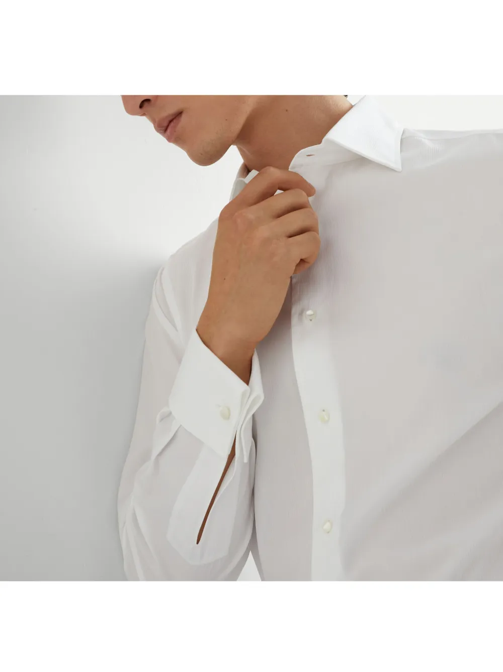 Brunello Cucinelli Katoenen overhemd Wit