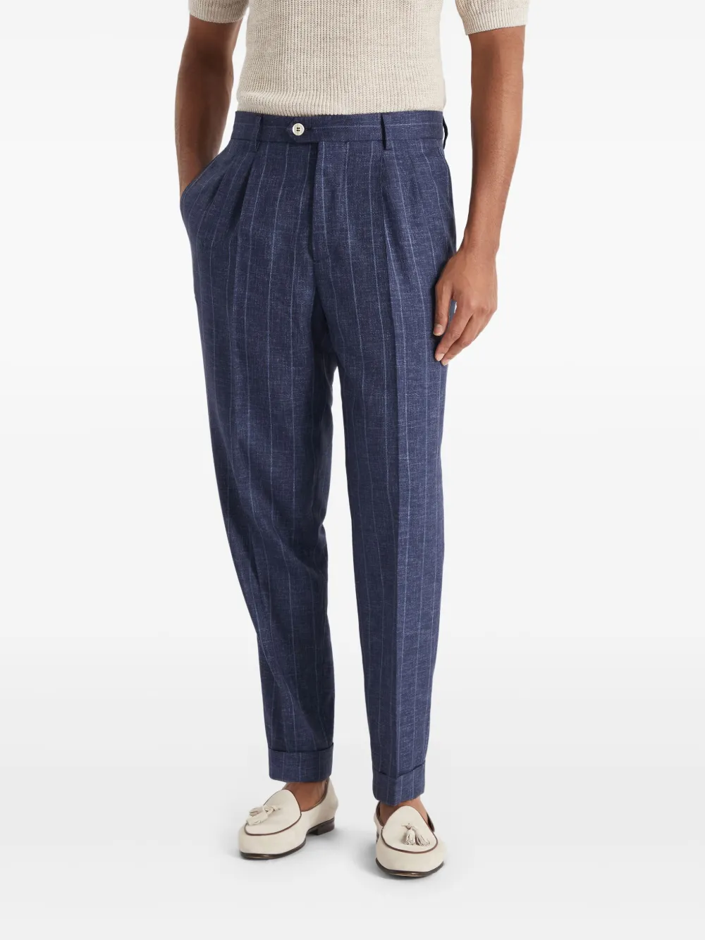Brunello Cucinelli Gestreepte broek Blauw