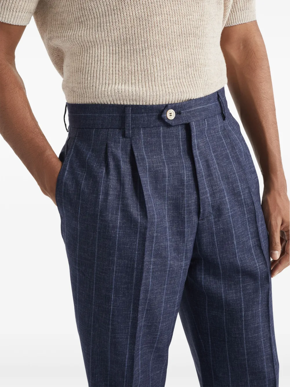 Brunello Cucinelli Gestreepte broek Blauw