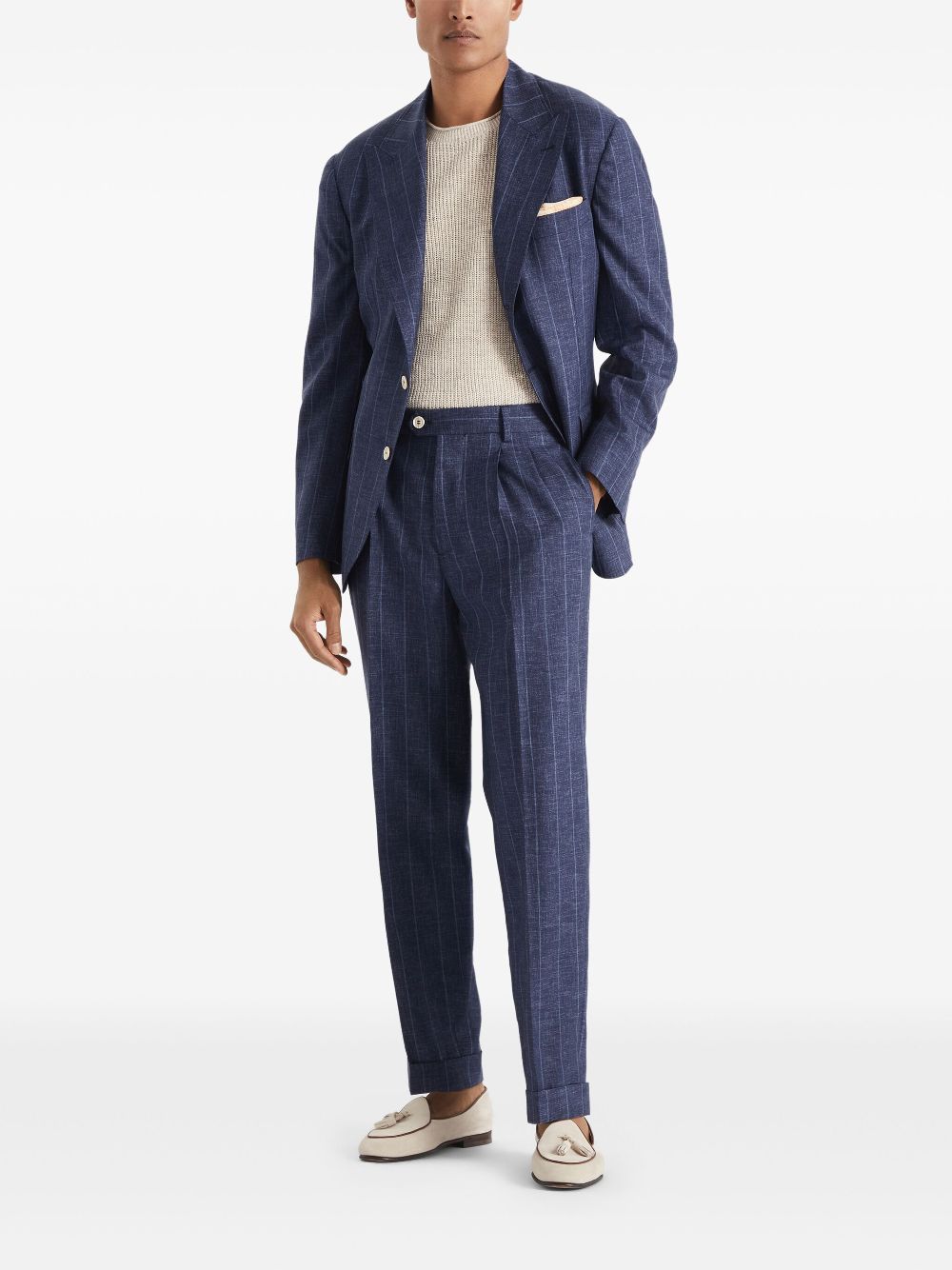 Brunello Cucinelli Gestreepte broek - Blauw