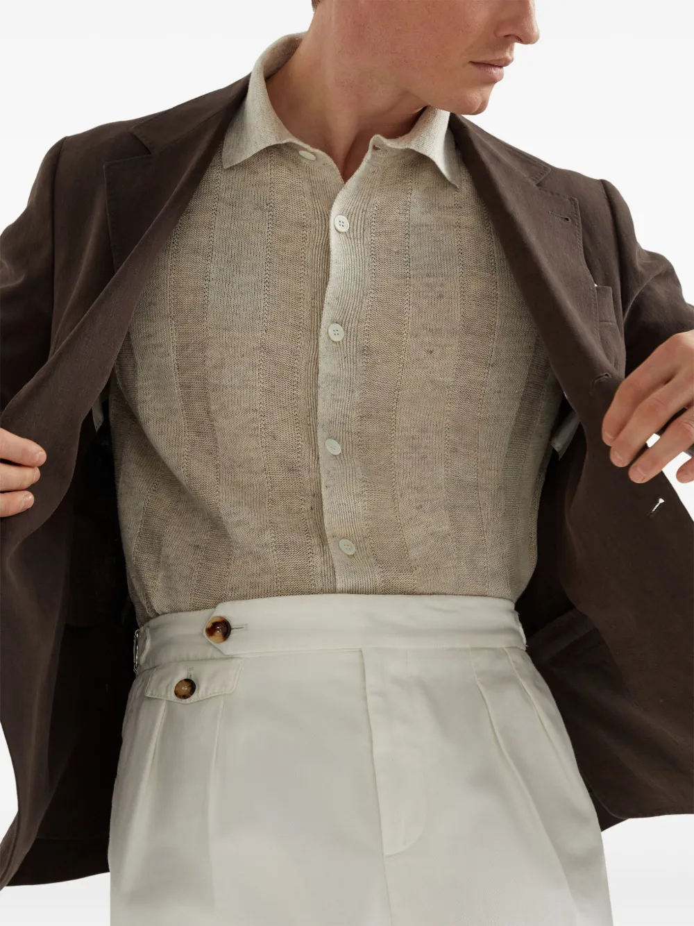 Brunello Cucinelli Overhemd met klassieke kraag Beige