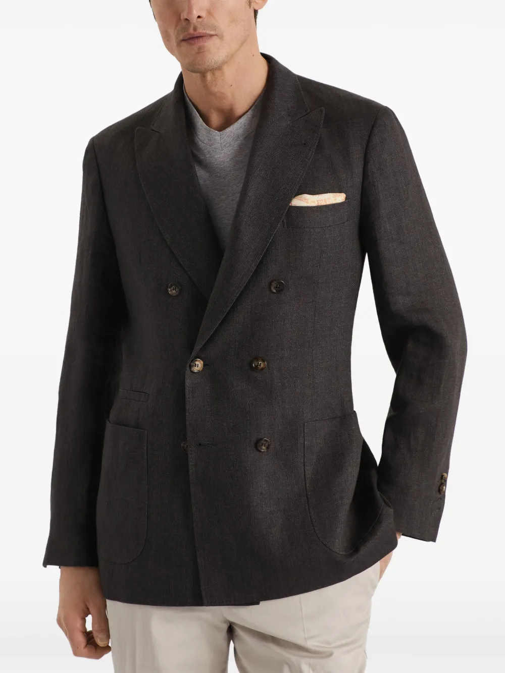 BRUNELLO CUCINELLI DOUBLE BREASTED BLAZER