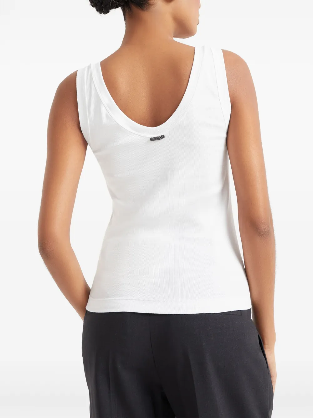 Brunello Cucinelli Geribbelde tanktop Wit