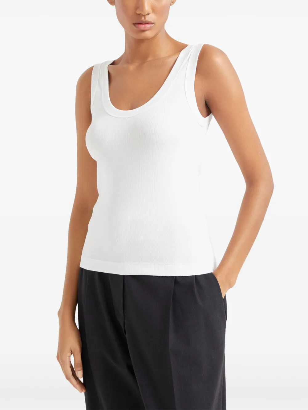 Brunello Cucinelli Geribbelde tanktop Wit