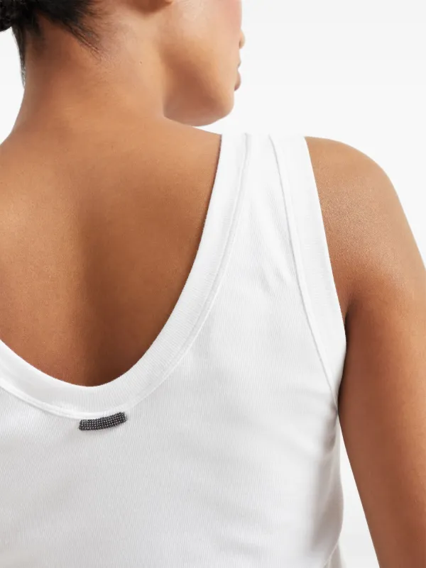 【送料&関税込】Brunello Cucinelli Ribbed Tank Top Brunello Cucinelli Ribbed Tank Top | White | FARFETCH JO