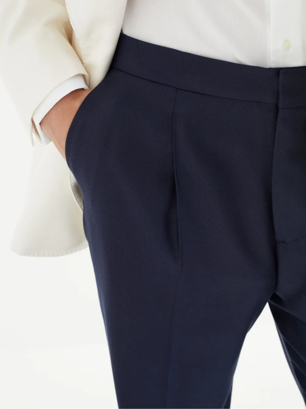 Brunello Cucinelli Pantalon met geplooid detail Blauw
