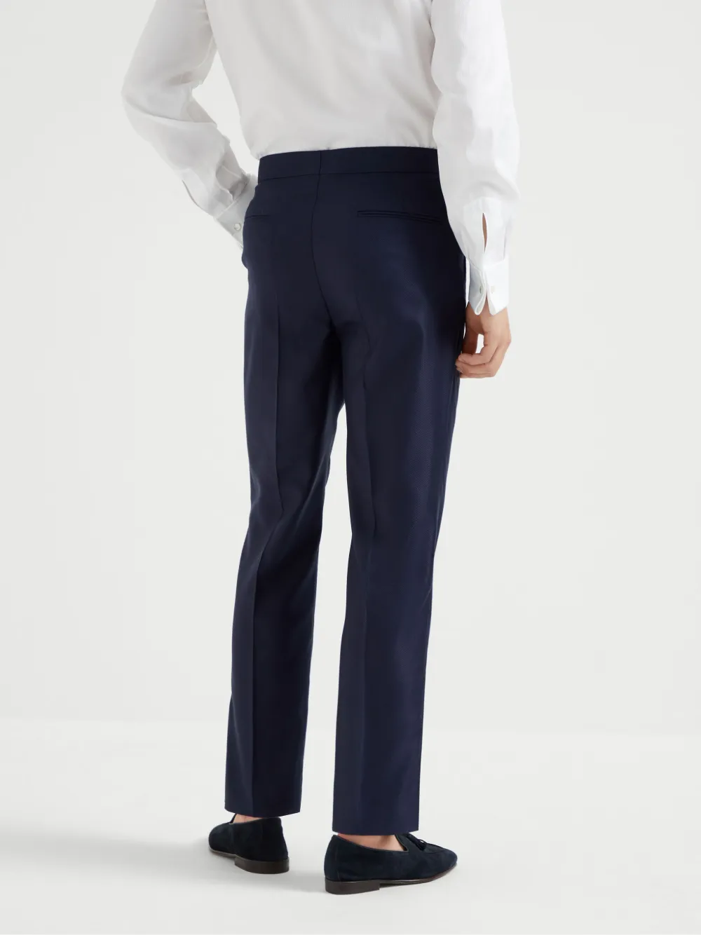 Brunello Cucinelli Pantalon met geplooid detail Blauw