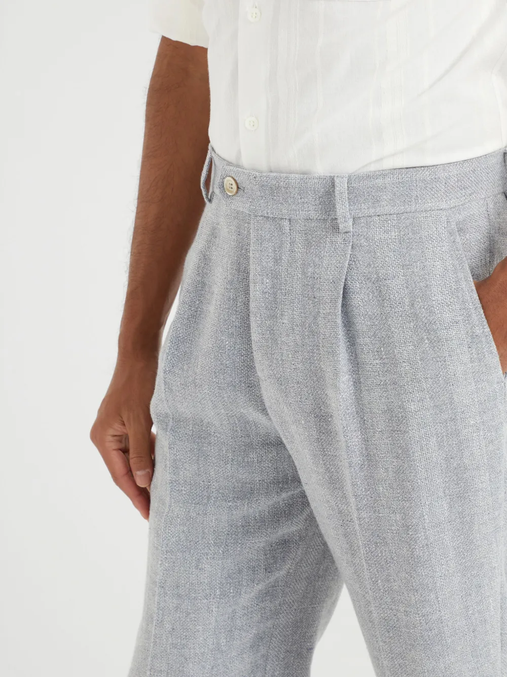 Brunello Cucinelli Pantalon met pied-de-poule print Grijs