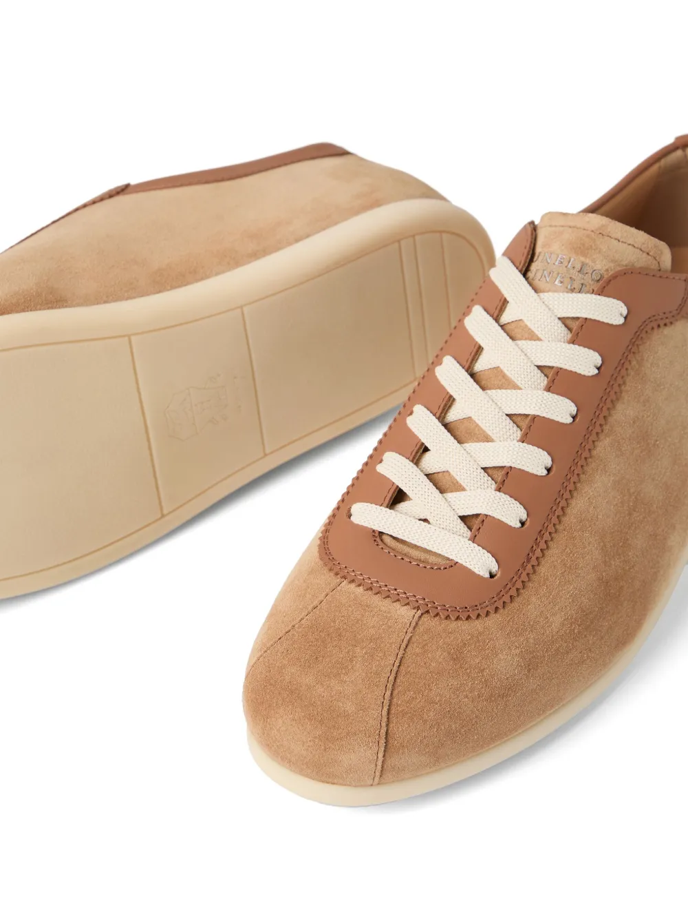 Brunello Cucinelli leather trainers Brown