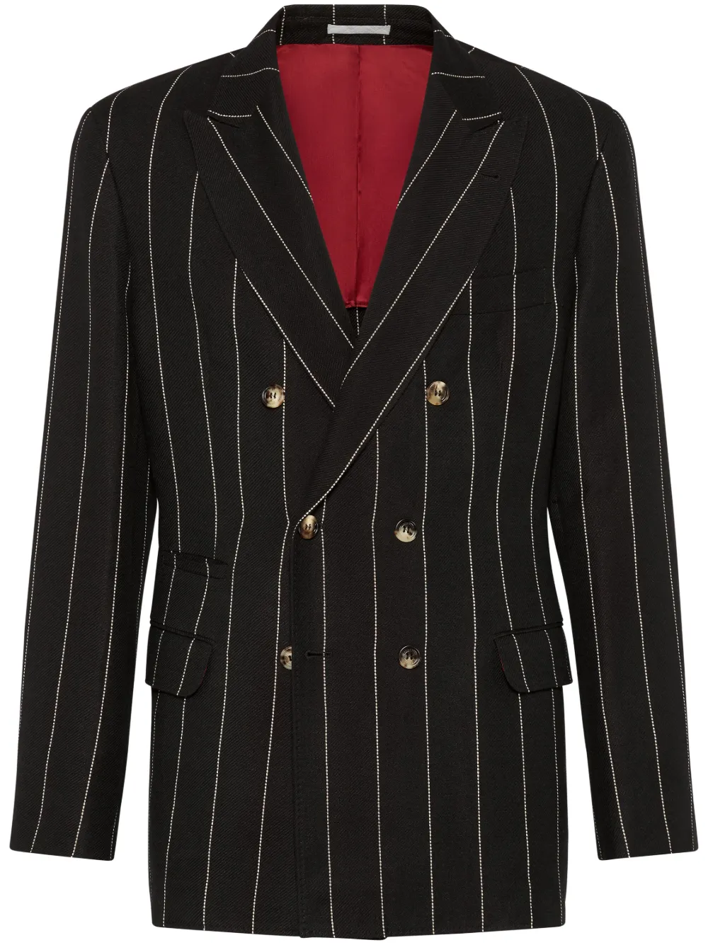 Brunello Cucinelli striped twill blazer | Black | Image 1