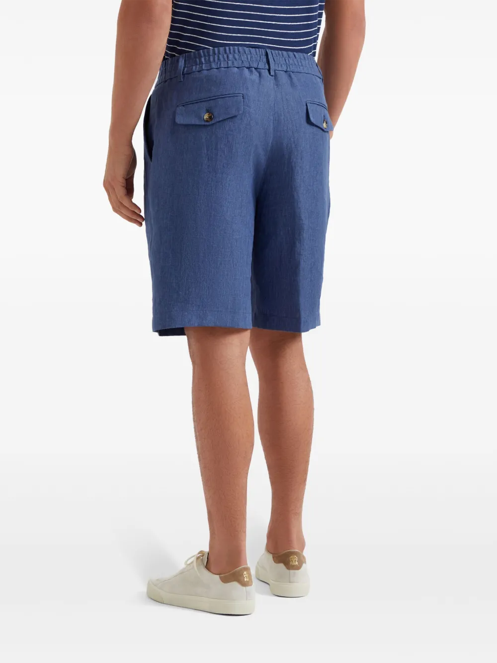 Brunello Cucinelli Linnen bermuda shorts Blauw