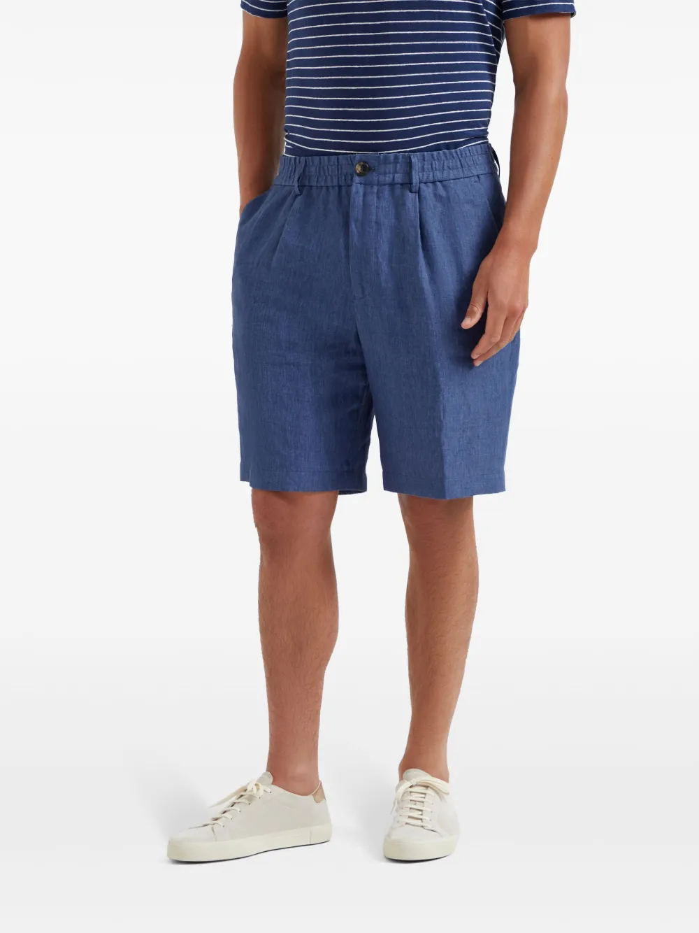 Brunello Cucinelli Linnen bermuda shorts Blauw