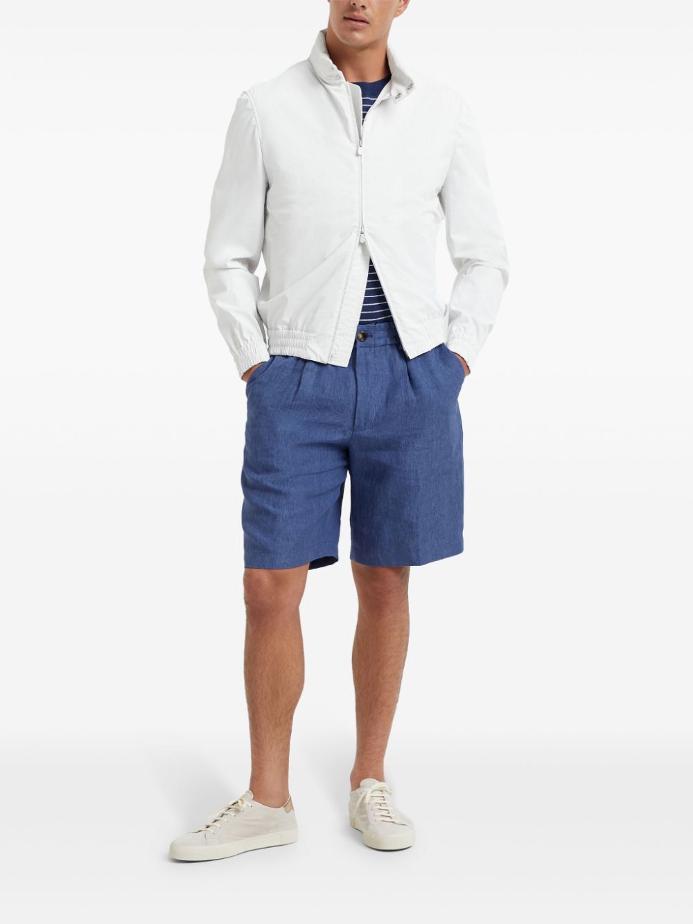 Brunello Cucinelli Linnen bermuda shorts - Blauw