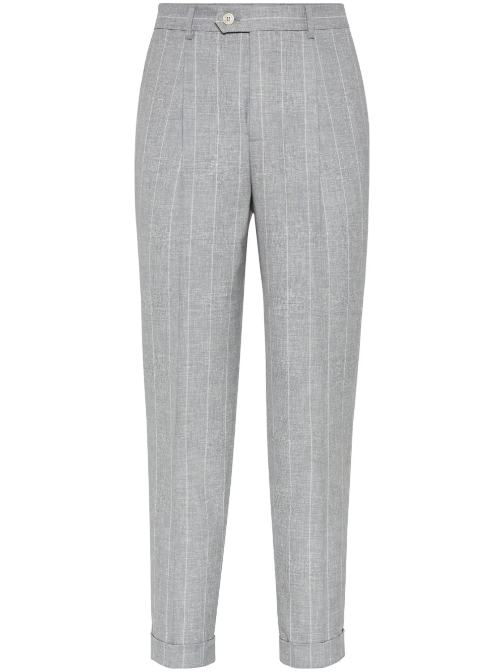 Brunello Cucinelli striped tailored trousers | Grey | Image 1