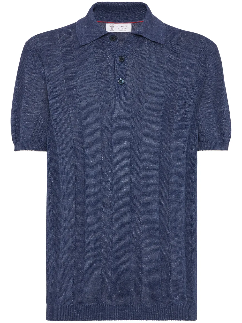 Brunello Cucinelli playera tipo polo tejida de canalé | azul | Image 1
