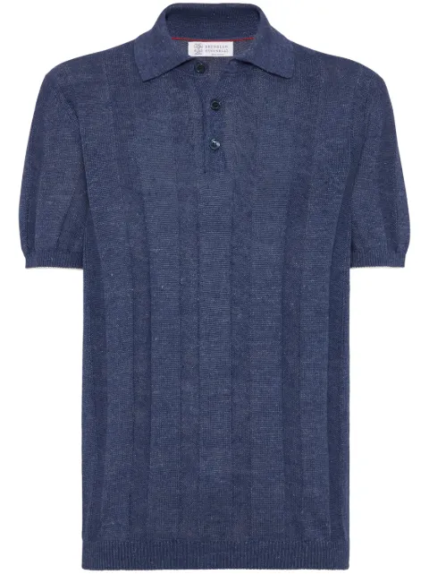 Brunello Cucinelli بولو بحياكة مضلعة