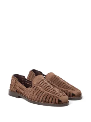 BRUNELLO CUCINELLI ストラップ バックルロゴ スエード サンダル Suede Sandal スエード バックレスシューズ サンダル (BRUNELLO