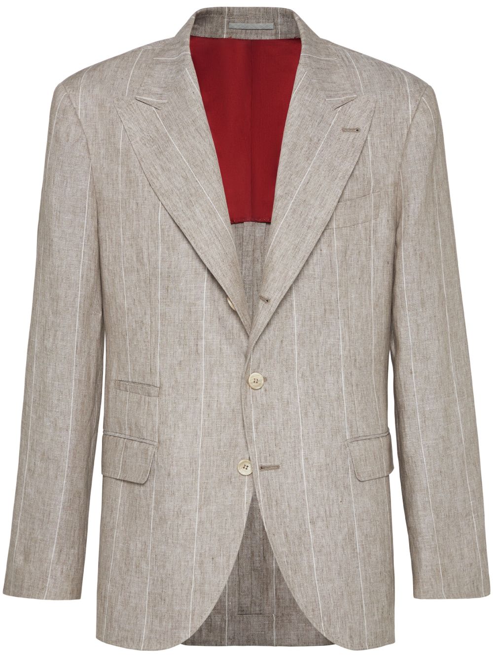 Brunello Cucinelli wide striped blazer - Neutrals