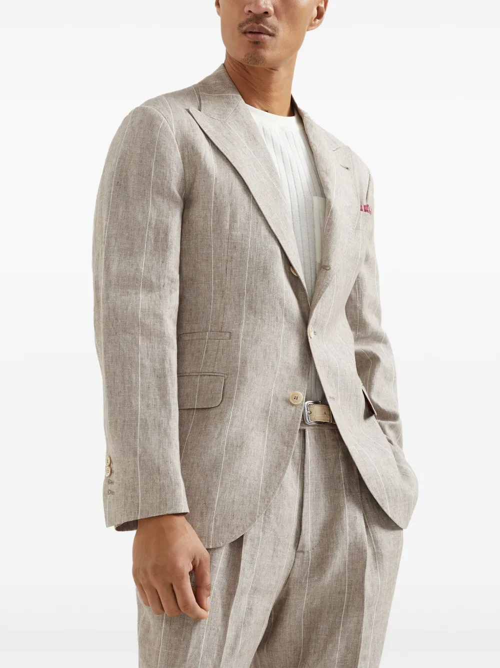 Brunello Cucinelli Gestreepte blazer Beige