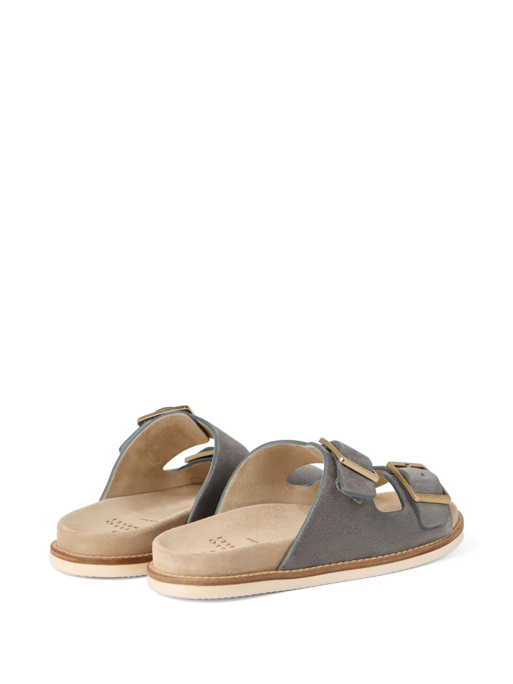 Brunello Cucinelli suede slides Grey