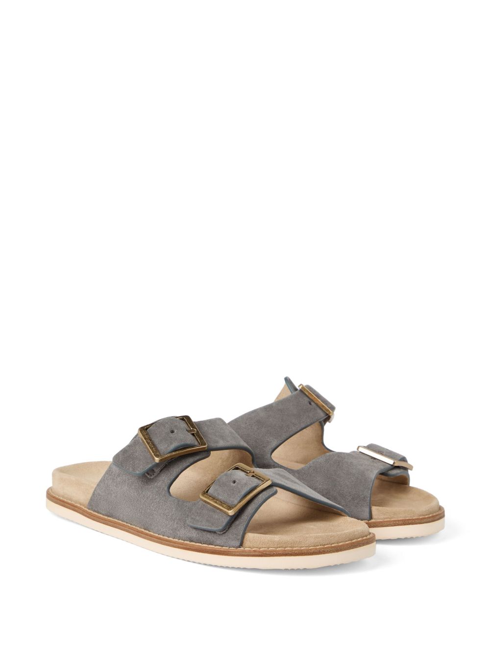 Brunello Cucinelli suede slides - Grey