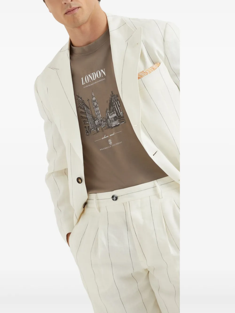 Brunello Cucinelli Gestreepte blazer DC034 PANAMA