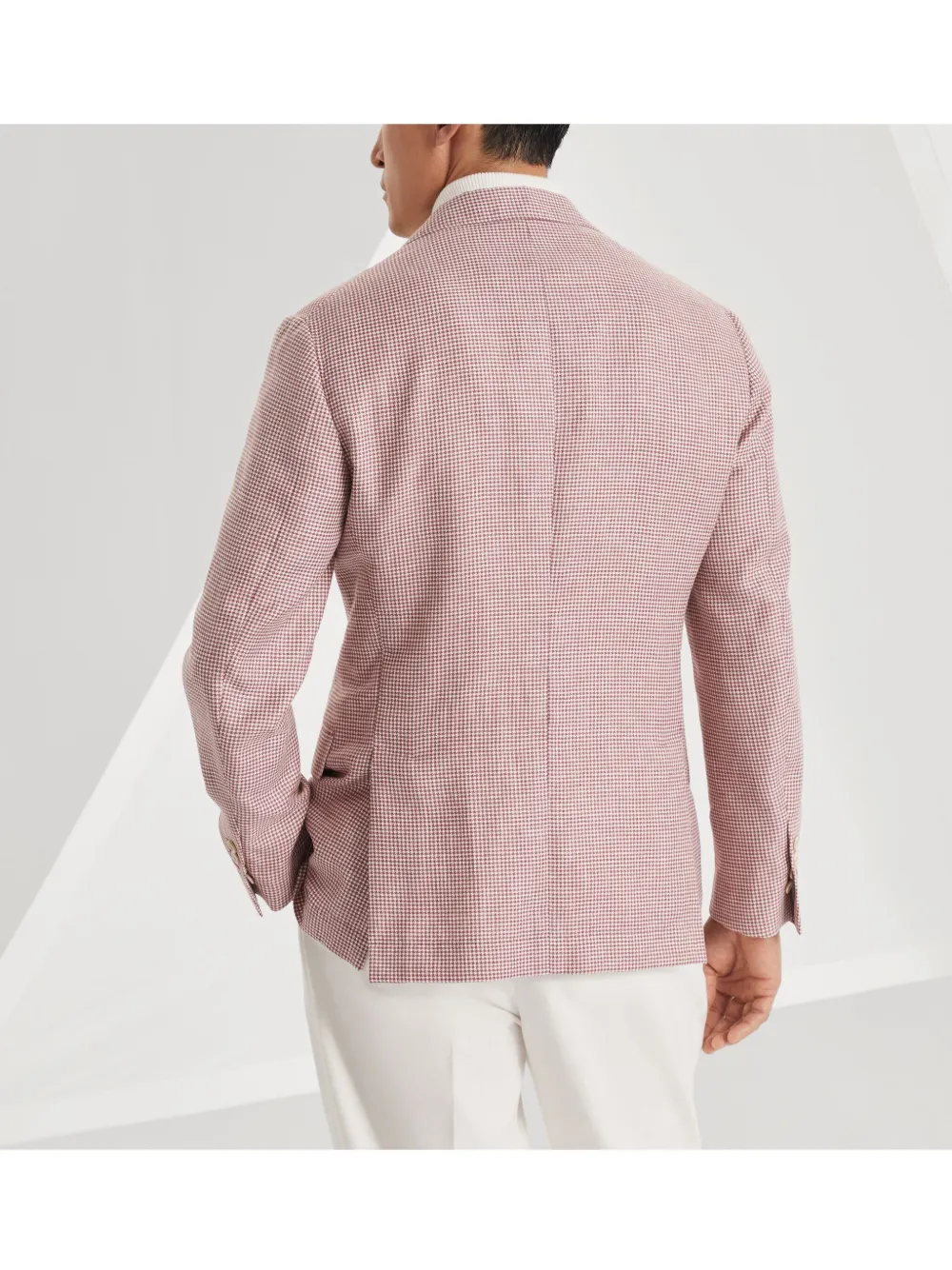 Brunello Cucinelli Blazer met pied-de-poule print Rood