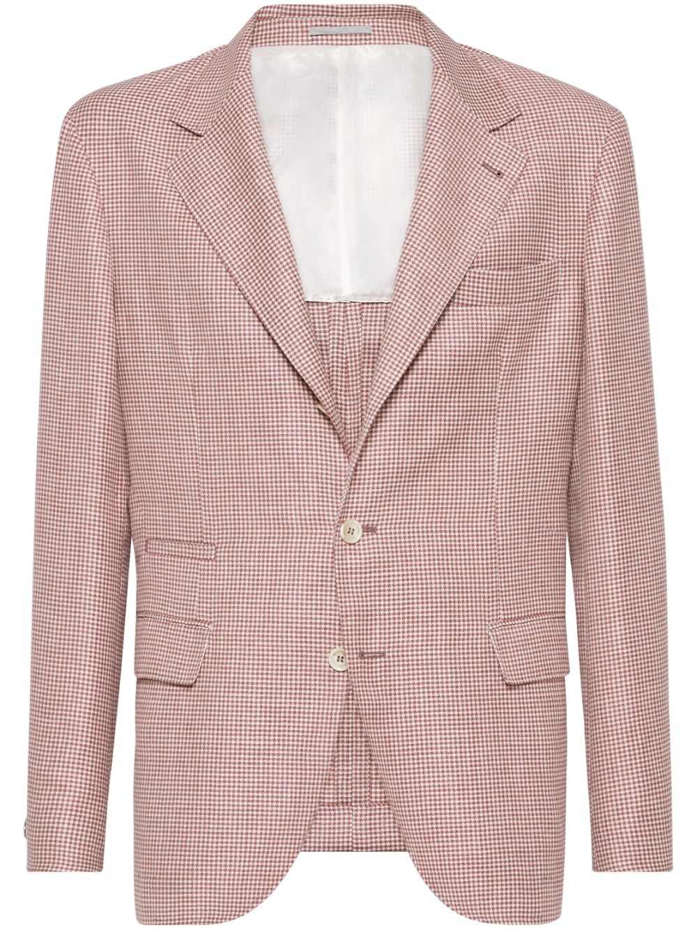 Brunello Cucinelli houndstooth-pattern blazer - Red