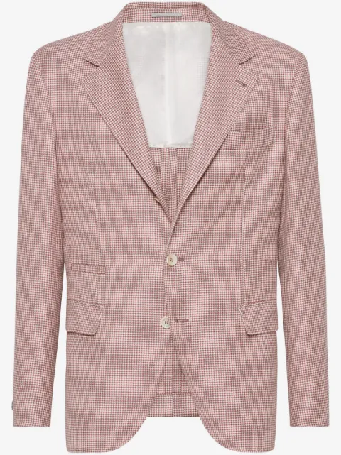 Brunello Cucinelli blazer con estampado pied de poule