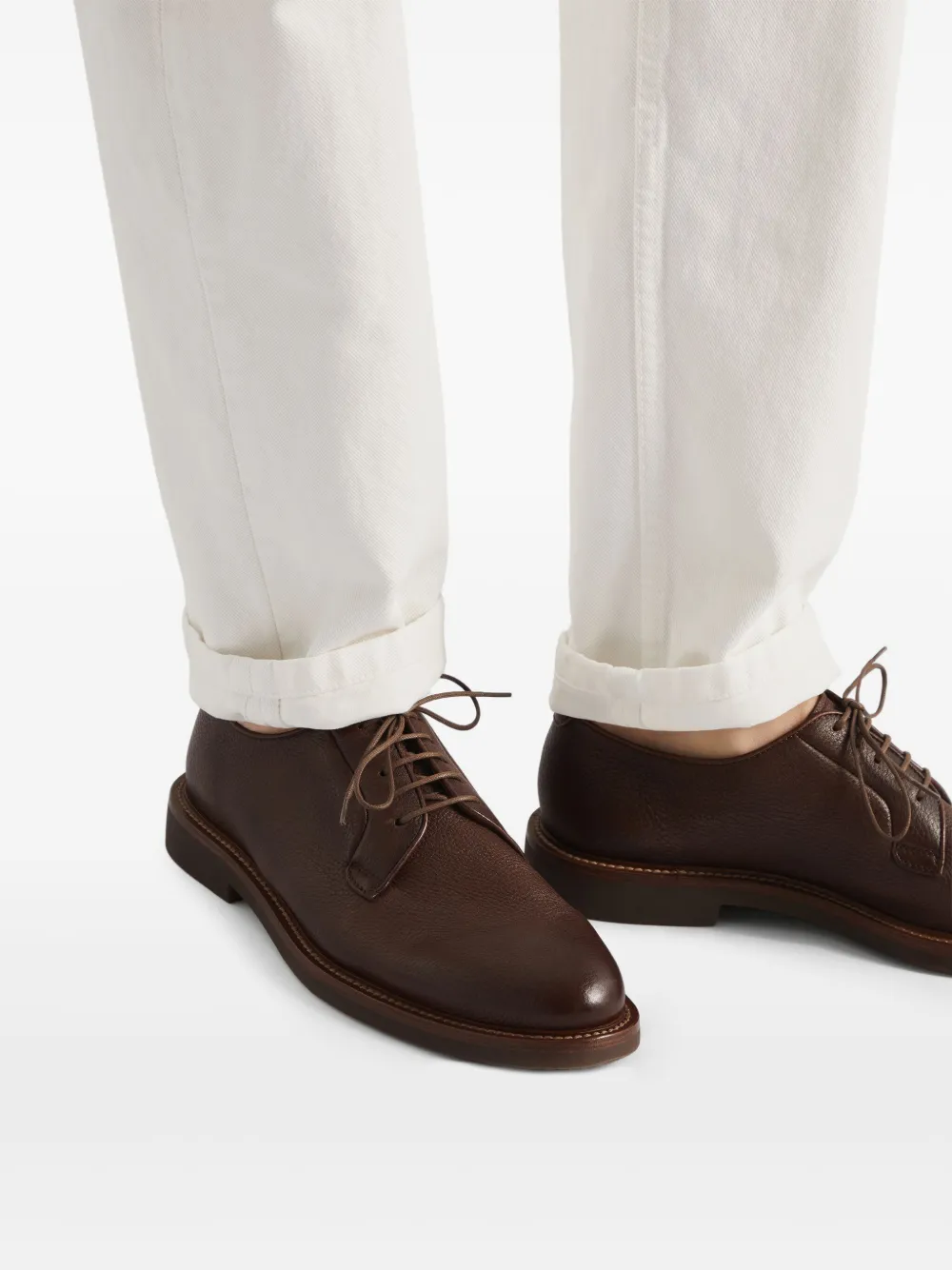 Brunello Cucinelli Leren derby schoenen Bruin