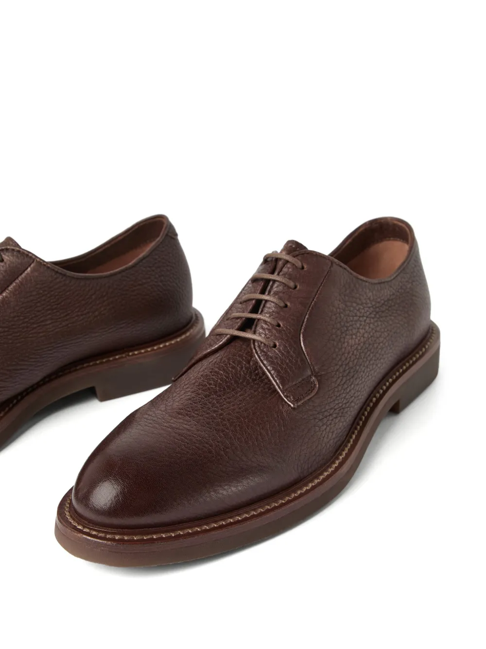 Brunello Cucinelli Leren derby schoenen Bruin