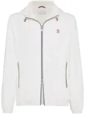 Brunello Cucinelli logo embroidered waterproof jacket - White