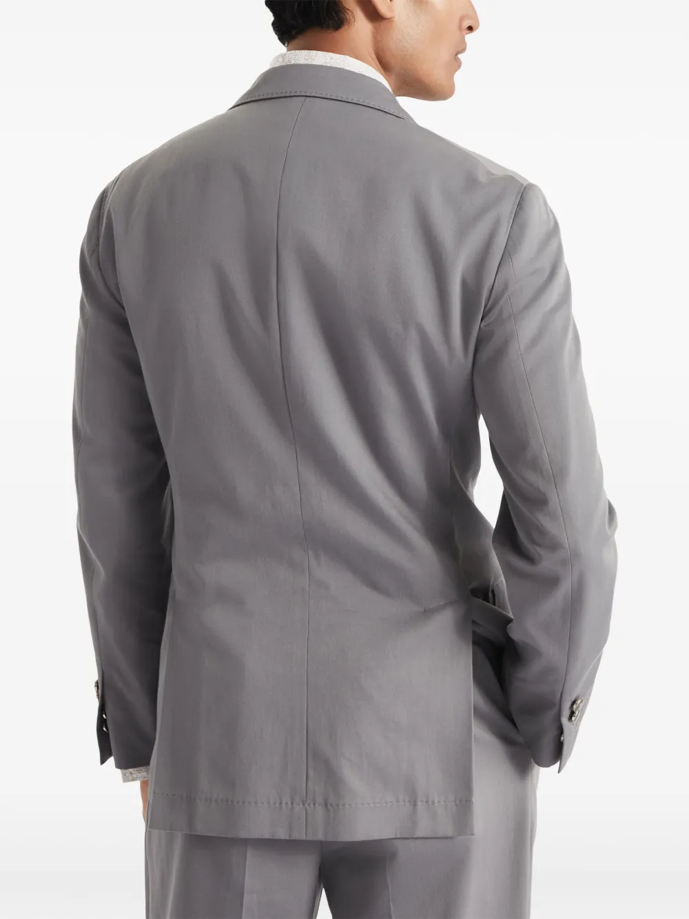 Brunello Cucinelli Gabardine blazer van katoen-kasjmier Grijs