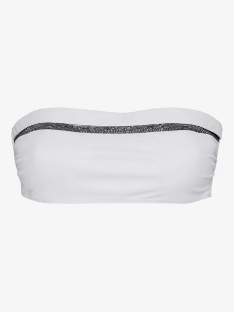 Brunello Cucinelli Monili-embellished bandeau bikini top