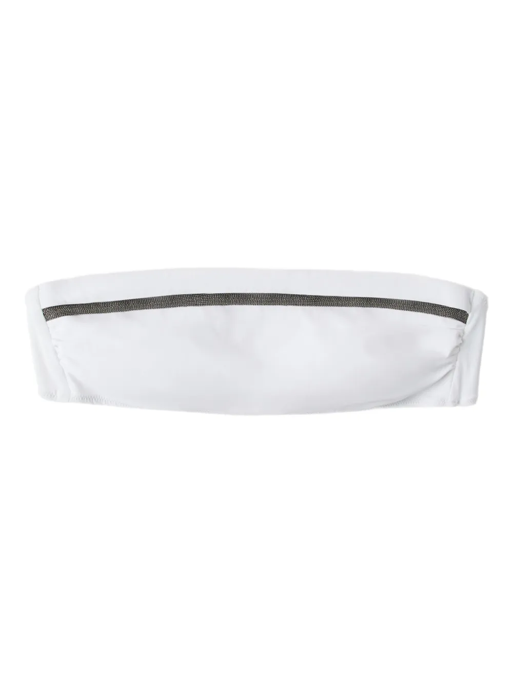 Shop Brunello Cucinelli Monili Chain-embellished Bikini Top In White