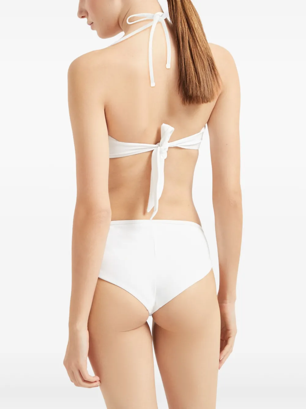 Shop Brunello Cucinelli Monili Chain-embellished Bikini Top In White