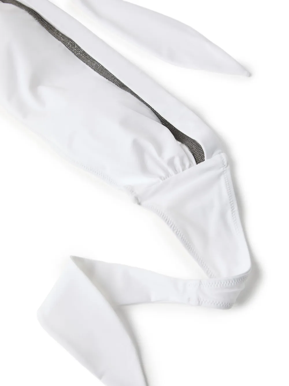 Shop Brunello Cucinelli Monili Chain-embellished Bikini Top In White