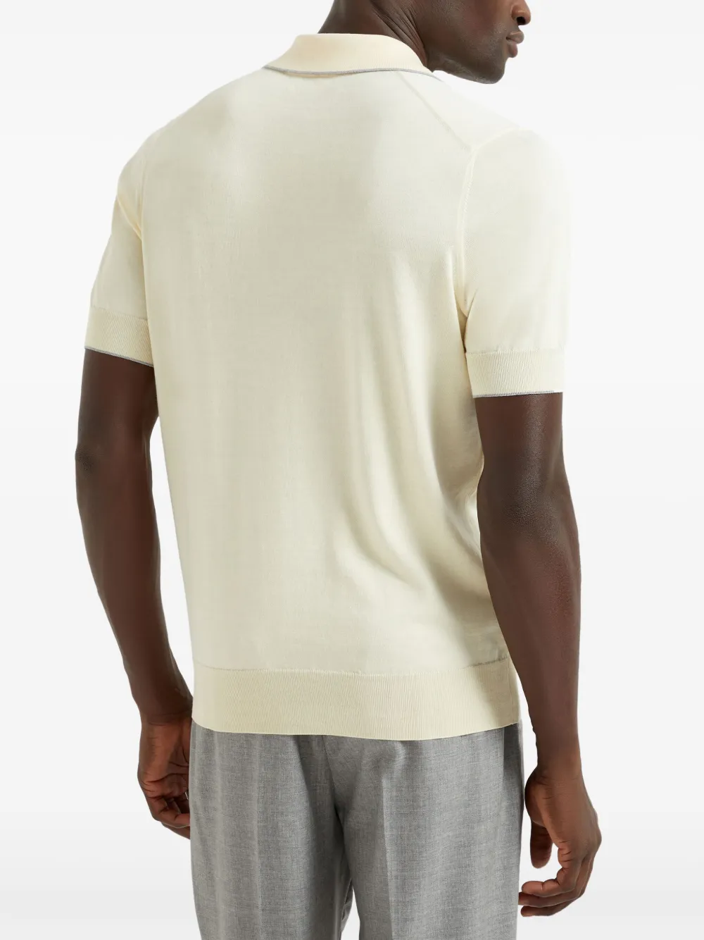 Brunello Cucinelli Gebreid poloshirt Geel