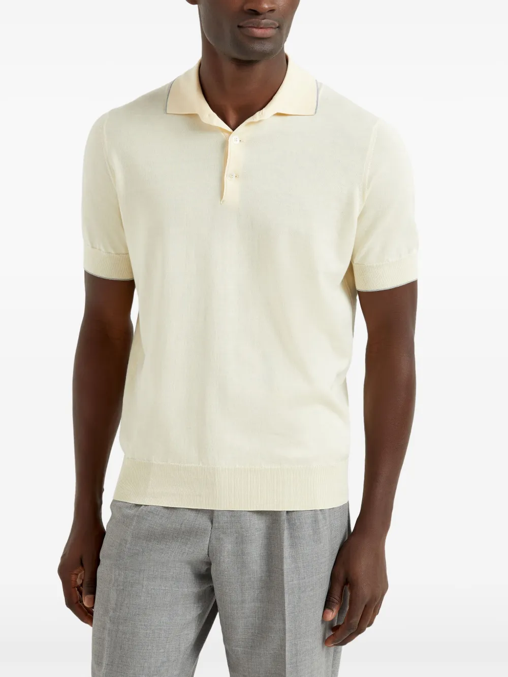 Brunello Cucinelli Gebreid poloshirt Geel