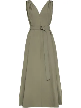 ワンピース BRUNELLO CUCINELLI COTTON BELTED DRESS Brunello Cucinelli belted cotton midi dress | REVERSIBLE
