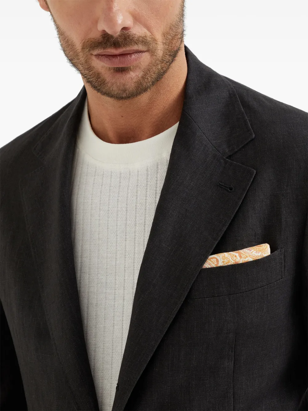 Brunello Cucinelli Linnen blazer Zwart