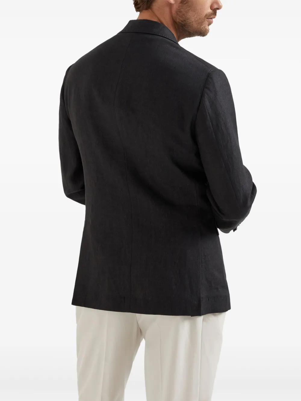 Brunello Cucinelli Linnen blazer Zwart