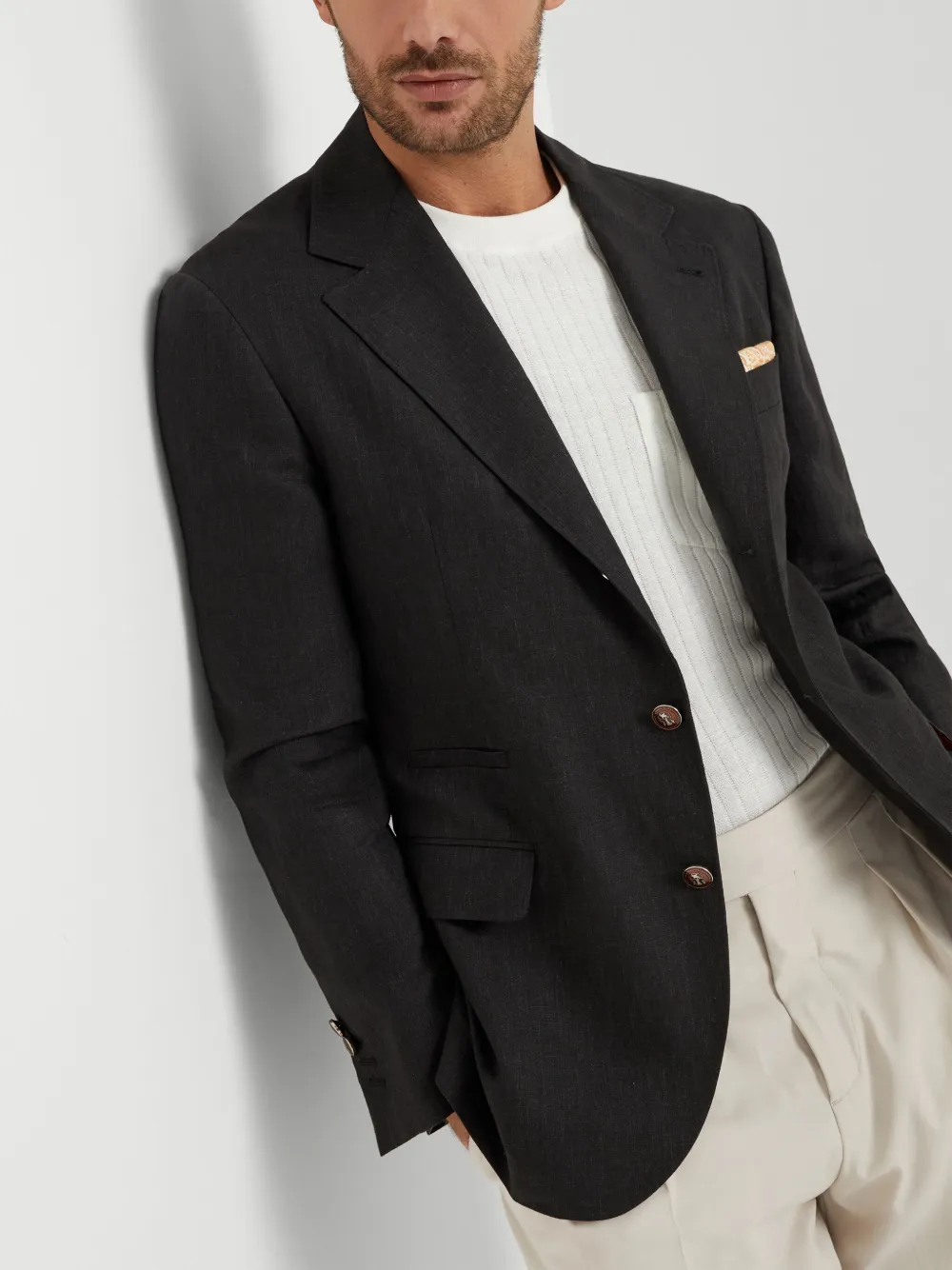 BRUNELLO CUCINELLI リネン ギャバジン シャツジャケット コットンリネンシャツジャケット | ONLY ONLINE STORE