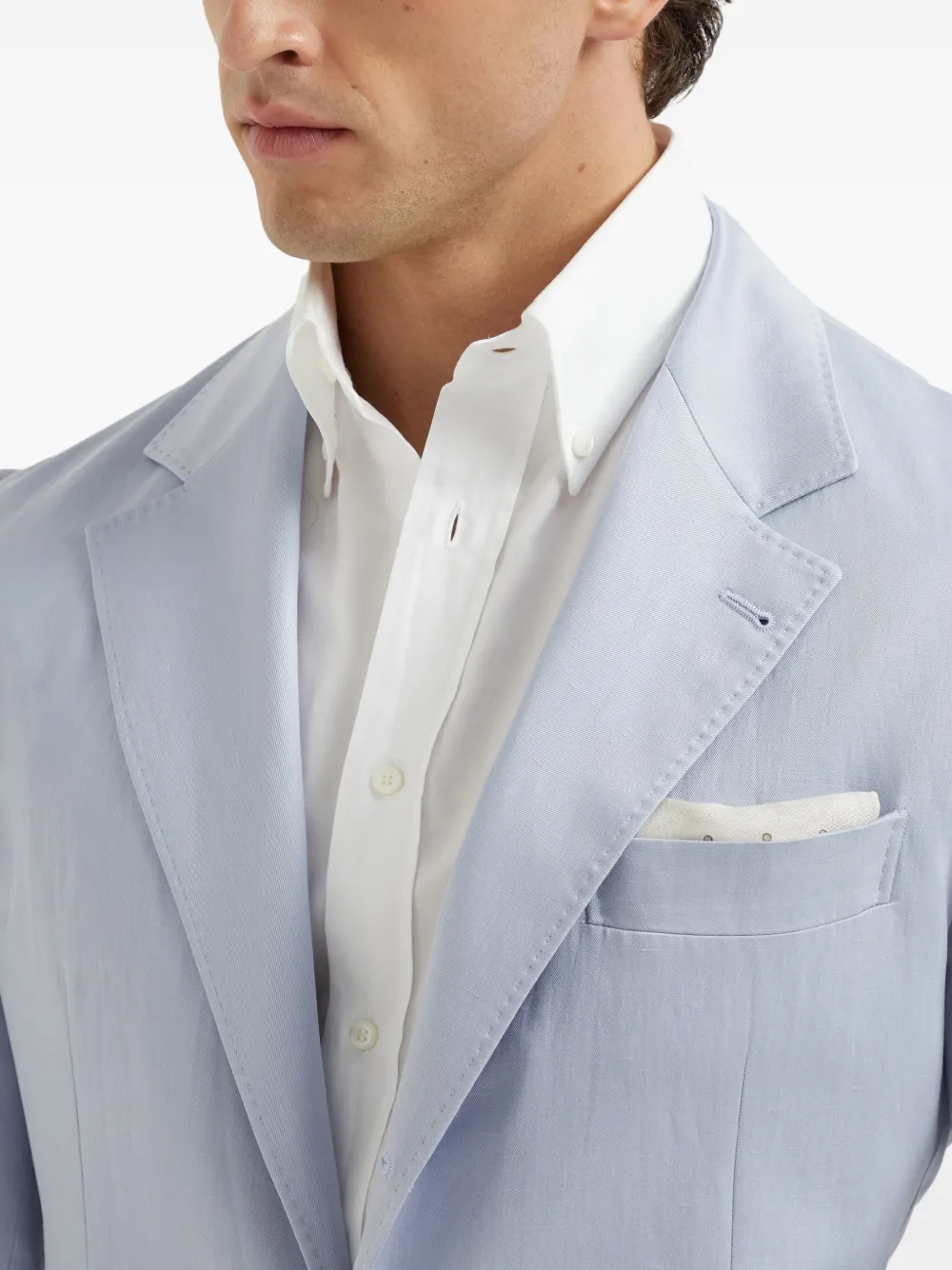 Brunello Cucinelli Twill blazer Blauw