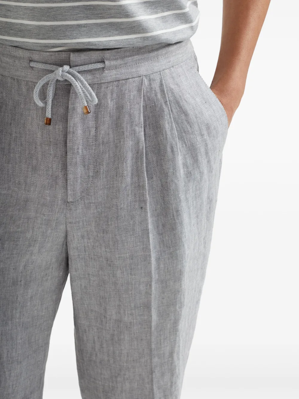 Brunello Cucinelli Broek met trekkoord Grijs