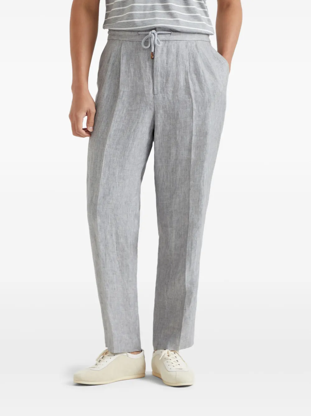 Brunello Cucinelli Broek met trekkoord Grijs