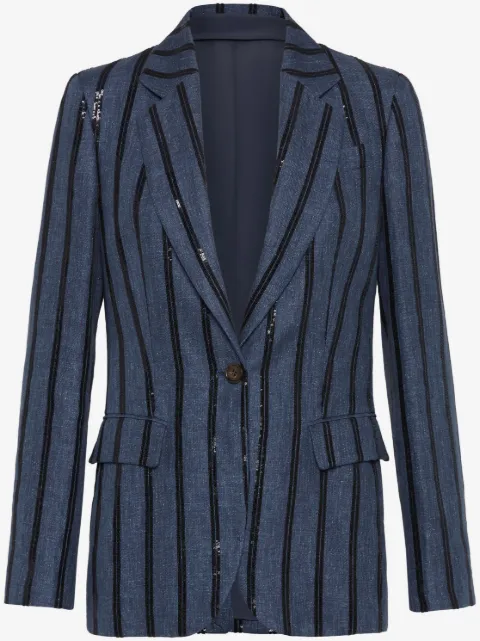 Brunello Cucinelli Blazer com bordado de paetês