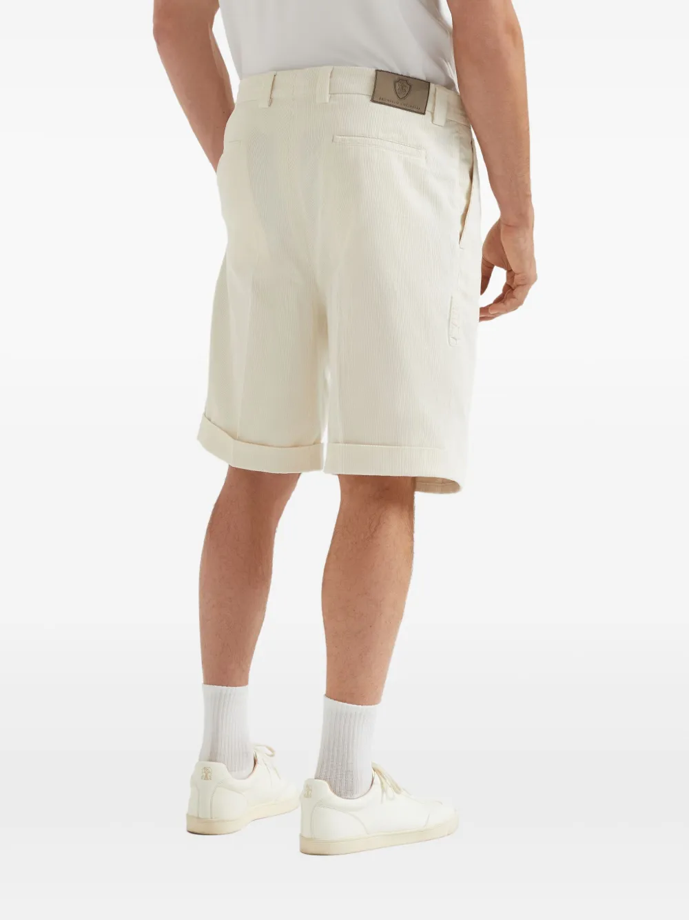 Brunello Cucinelli Ribfluwelen shorts Beige